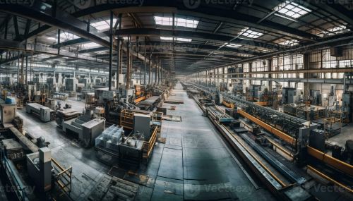 modern-metal-manufacturing-equipment-working-inside-industrial-building-generated-by-ai-photo